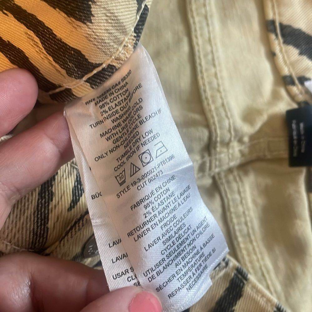 Current Elliott The Ruby Crop Jeans Natural Zebra Cropped Flare Jeans Sz 26 - Picture 4 of 9